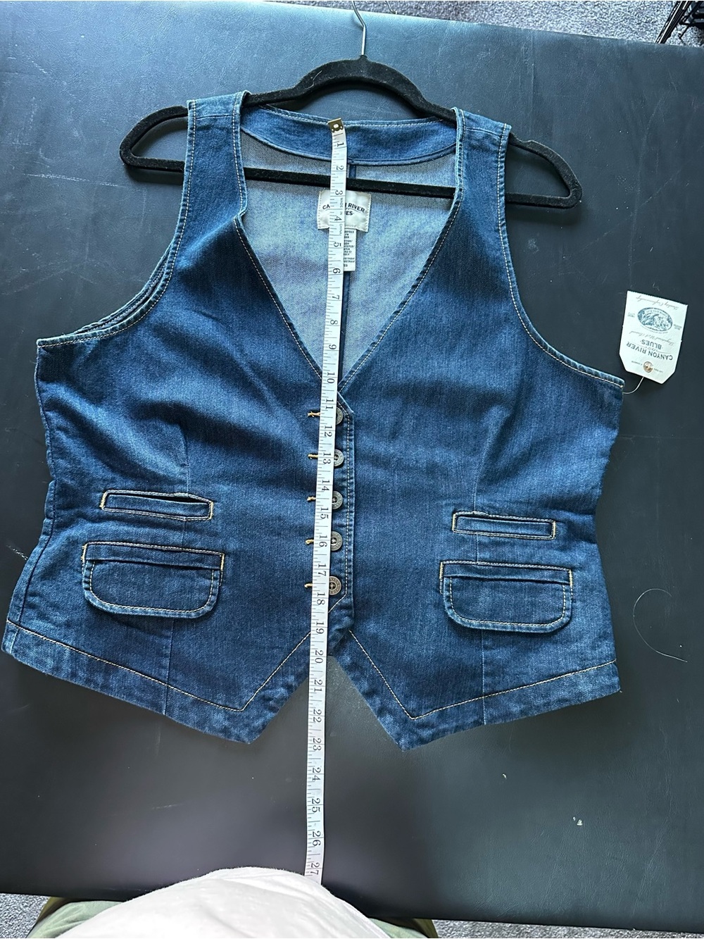VINTAGE Canyon River Blues Denim Button Front Vest XL - NWT - Picture 3 of 10
